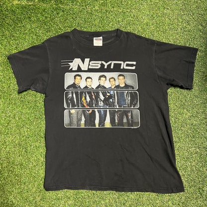 2001 Nsync Popodyssey Tour Black Tee Size Large USED v14357