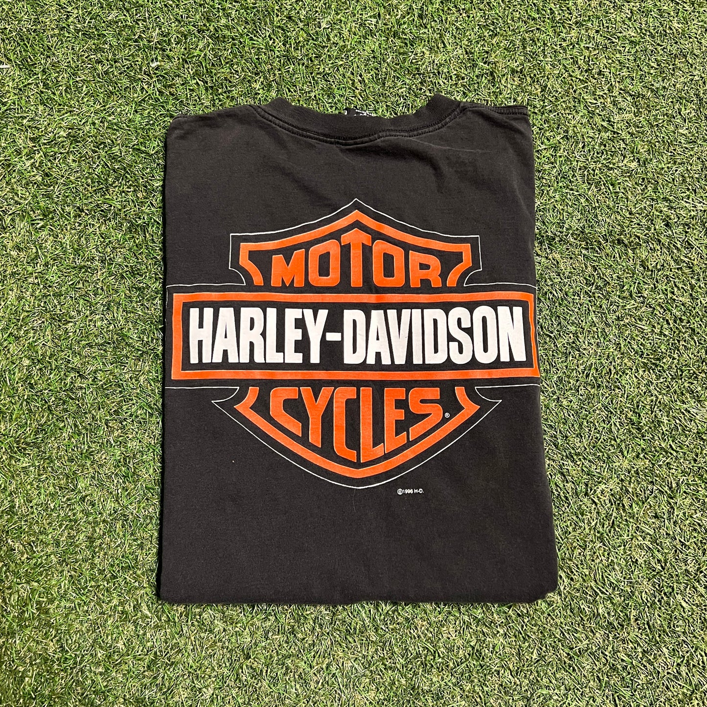 1996 Harley Davidson the hottest sound on the road tee black Size Medium USED v14365