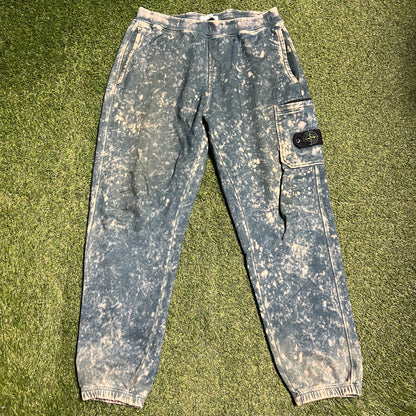 Stone Island Blue Acid Wash Sweatpants Size XL USED x11959