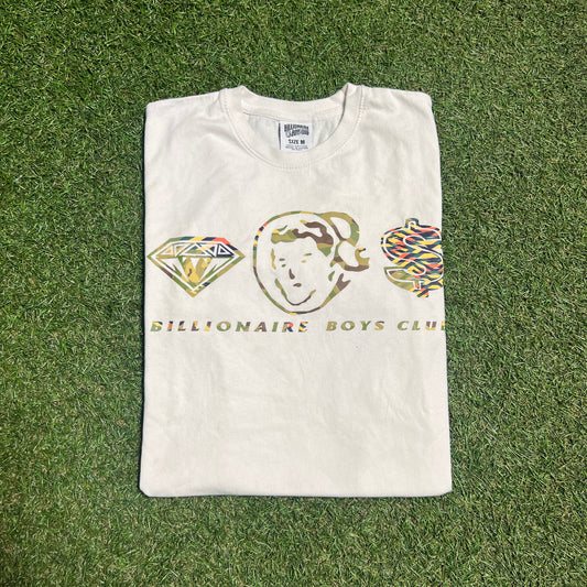 Billionaire Boys Club Diamond Logo Money Sign White Tee SIze Medium USED v14370