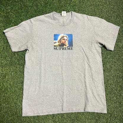 Supreme Kurt Cobain Photo Tee Grey Size Medium USED x12034