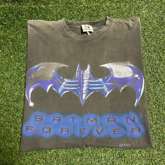 1995 Batman Forever Black Tee Size XL USED v15449