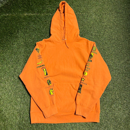 Supreme Menace 2018 Orange Hoodie Size Large USED x12921
