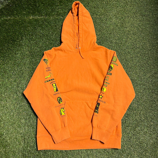 Supreme Menace 2018 Orange Hoodie Size Large USED x12921