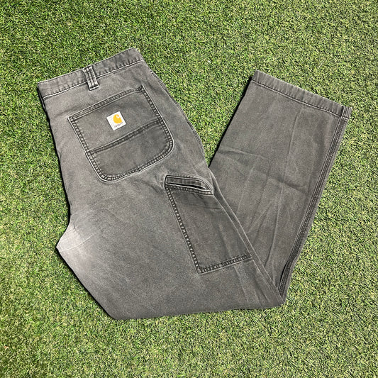 Carhartt Grey Workwear Relax Fit Pants Size 36x32 USED v15496