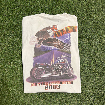 2003 Harley Davidson "Show Your Colors" White Tee Size XL USED v15493