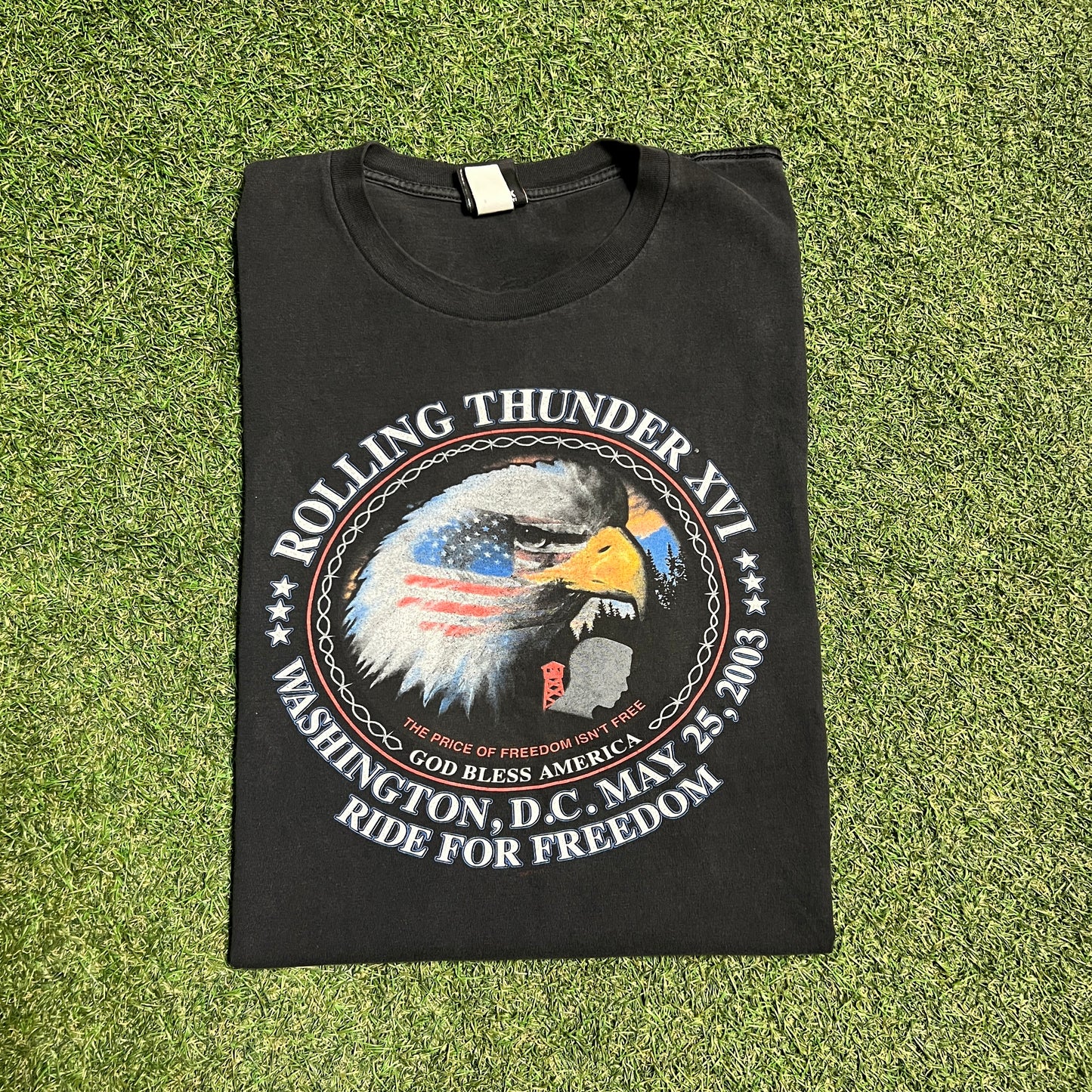 2003 Harley Davidson Rolling Thunder Eagle MD Black Tee Size XL USED v15492