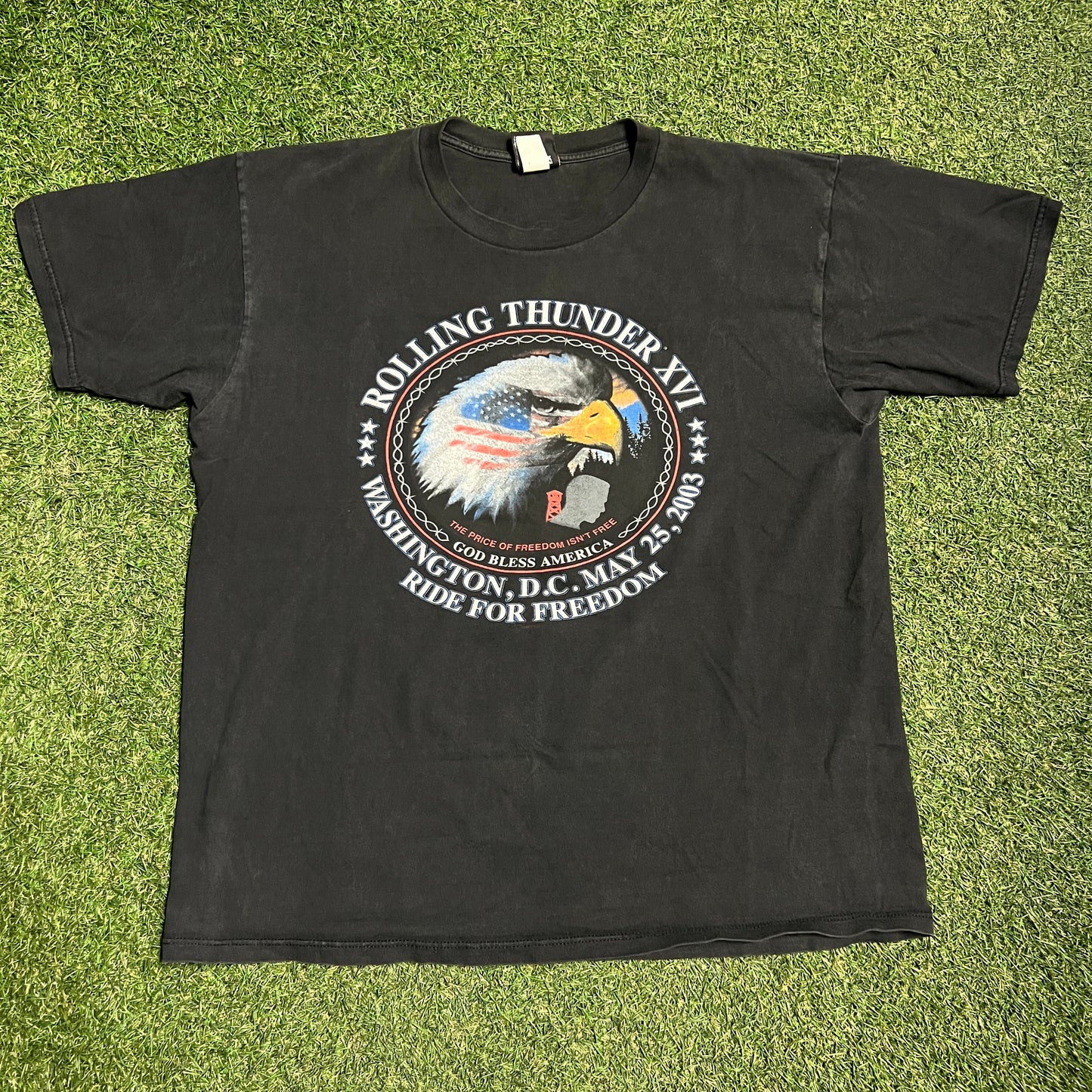 2003 Harley Davidson Rolling Thunder Eagle MD Black Tee Size XL USED v15492