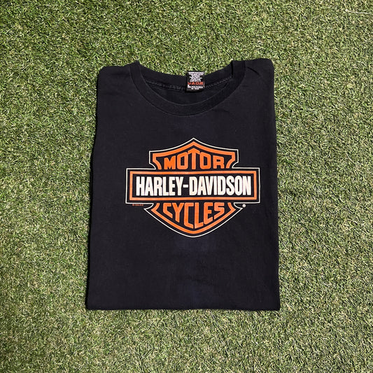 1995 Harley Davidson Logo Black Tee Size XL USED V14394