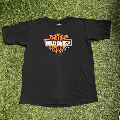 1995 Harley Davidson Logo Black Tee Size XL USED V14394