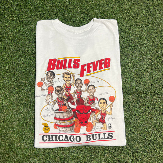 1989 Chicago Bulls Bulls Fever White Tee Size XL USED v15505