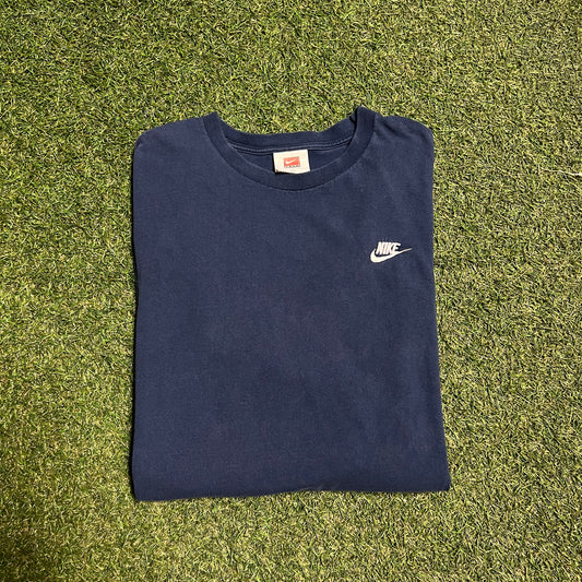 1990s Nike Blue Tee White Tag Size XL USED V14397