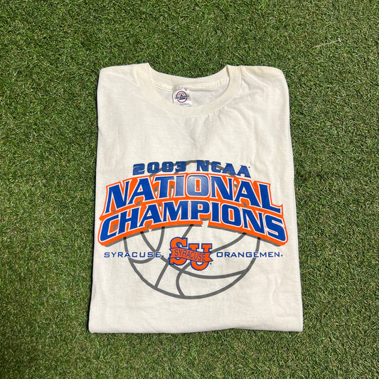 2003 NCAA National Champions Syracuse White Tee Size XL USED v14373