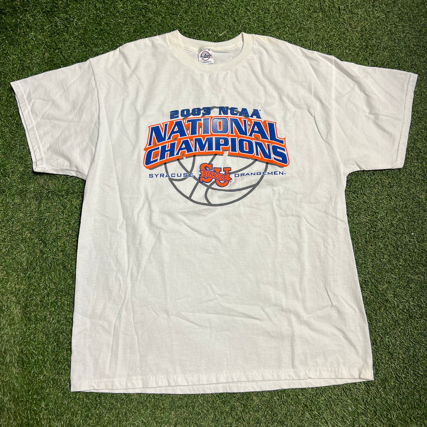 2003 NCAA National Champions Syracuse White Tee Size XL USED v14373