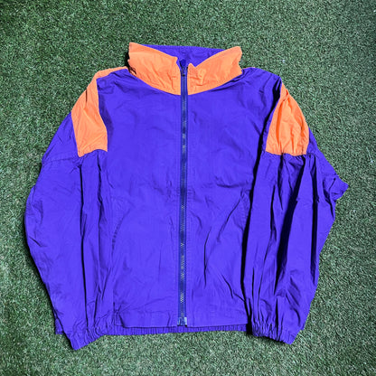 1990s Nautica Sail Boat Back Hit Purple Jacket Size Large USED v14374