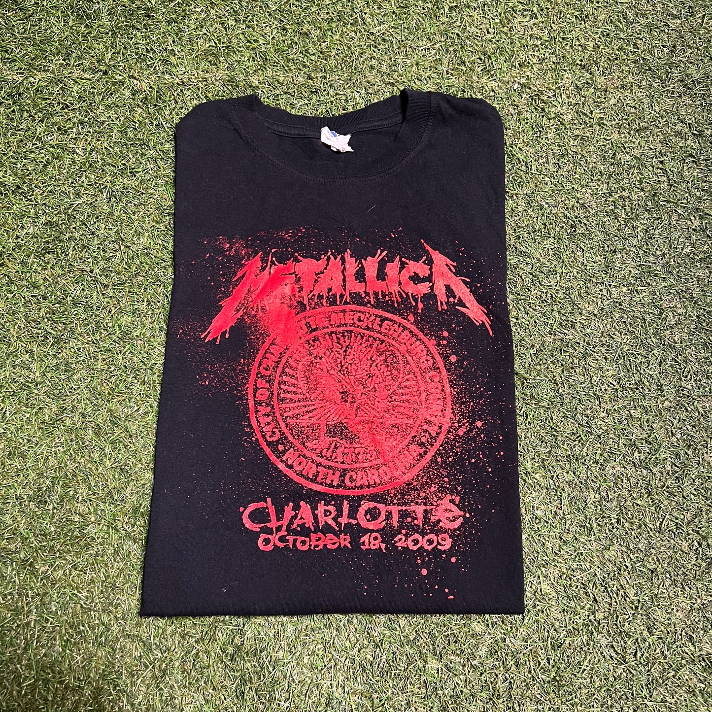 2009 Matallica Charlotte Blood Black Tee Size XL USED v14417