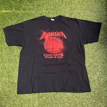 2009 Matallica Charlotte Blood Black Tee Size XL USED v14417