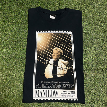 2006 Barry Manilow Black Concert Tee Size Medium USED v15517