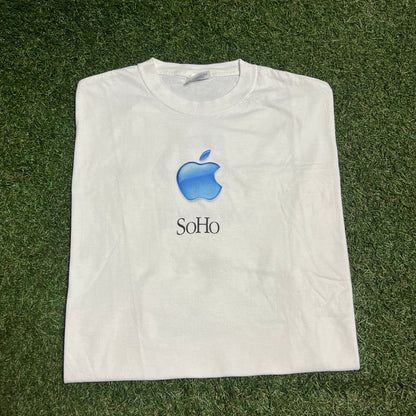 2002 Apple Soho White Shop Tee Size XL USED v15514