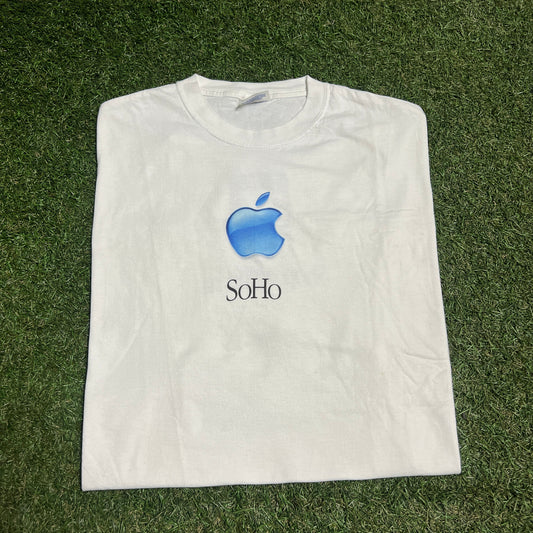 2002 Apple Soho White Shop Tee Size XL USED v15514