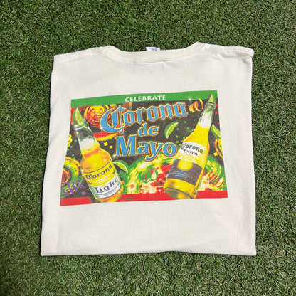 Corona de mayo tee white Size XL USED v14436