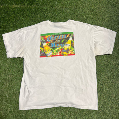 Corona de mayo tee white Size XL USED v14436