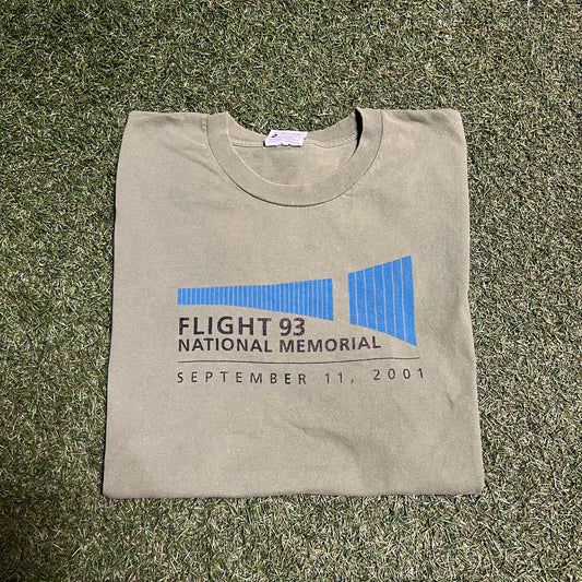 9/11 Flight 93 National Memorial Green Tee Size XL USED v14415