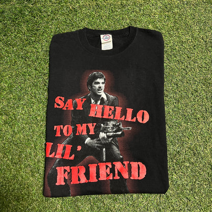 2004 Scarface Say Hello Black Tee Size Large USED v14419