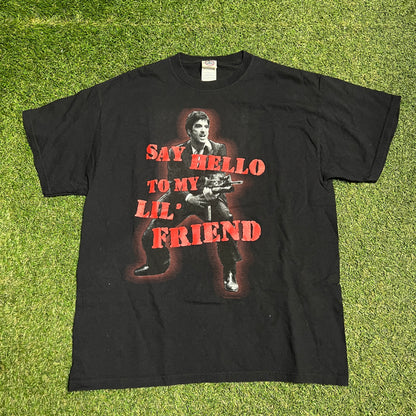 2004 Scarface Say Hello Black Tee Size Large USED v14419