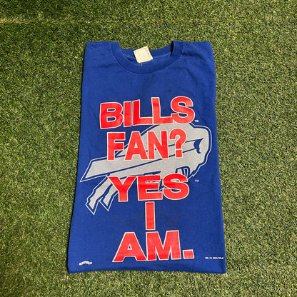 1994 Bills Fan Yes I Am Blue Tee Size XL USED v14420