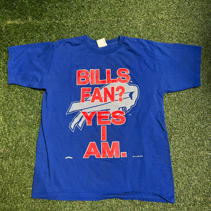 1994 Bills Fan Yes I Am Blue Tee Size XL USED v14420