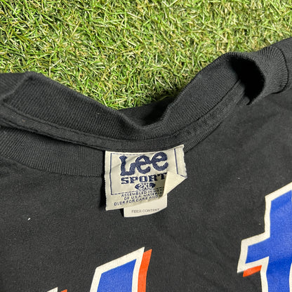 1998 Lee Tag Mets Logo Black Tee Size XXL USED v14421