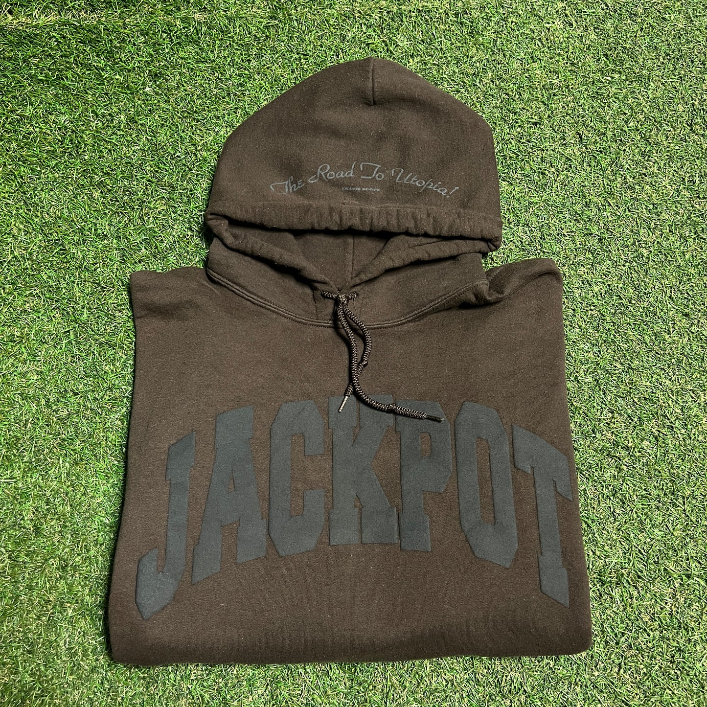 Travis Scott The Road to Utopia Jackpot Brown Hoodie Size XXL USED x12998