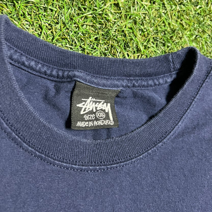 Stussy Logo "Dance Energy" Tee Navy Size XXL USED x12101