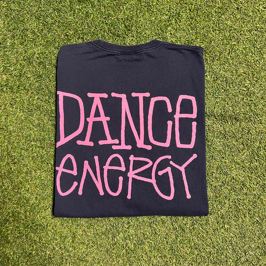 Stussy Logo "Dance Energy" Tee Navy Size XXL USED x12101