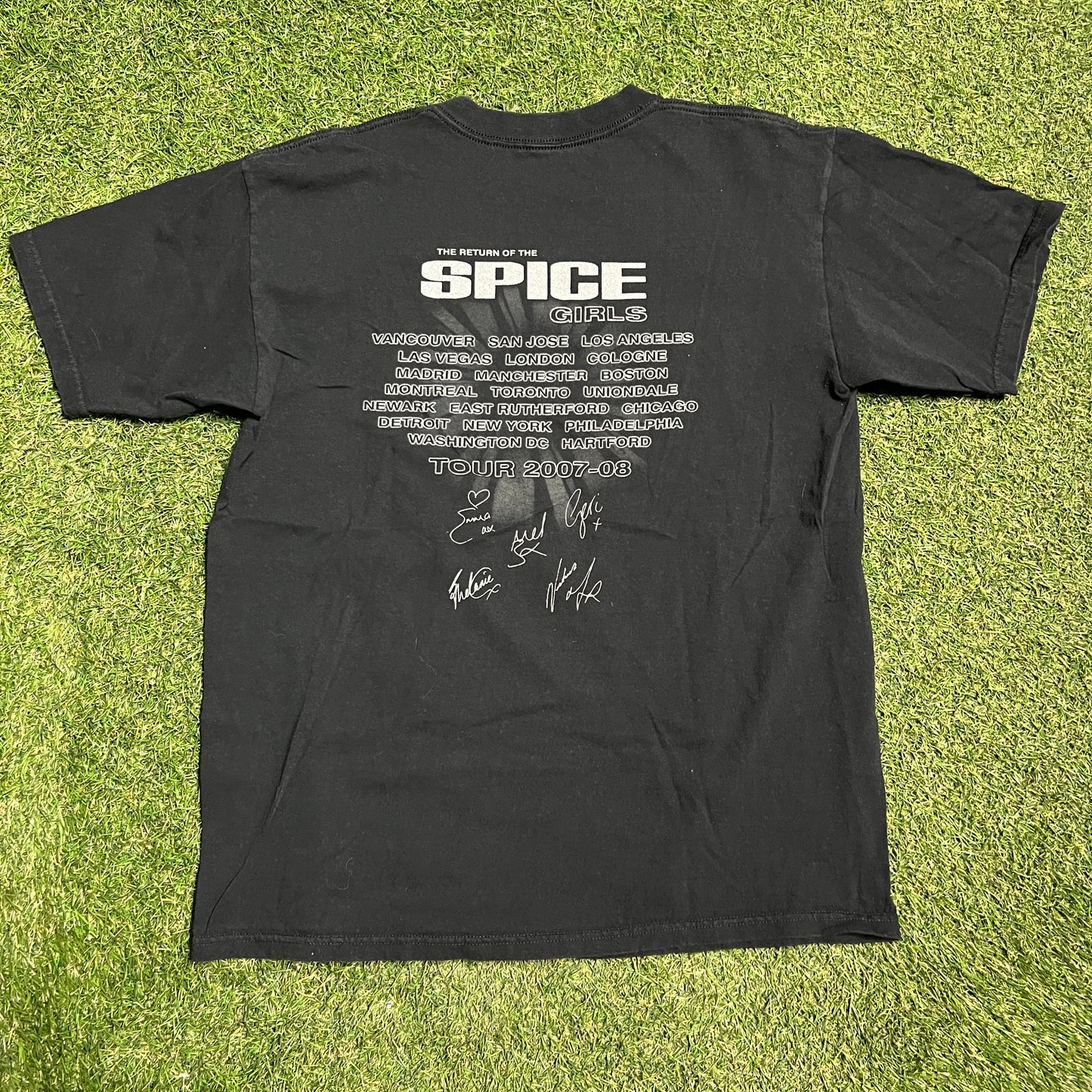 2007 Return of Spice Girls Tour Black Tee Size Large USED v15549