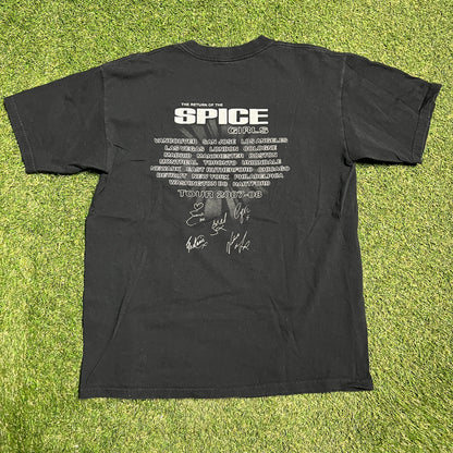2007 Return of Spice Girls Tour Black Tee Size Large USED v15549