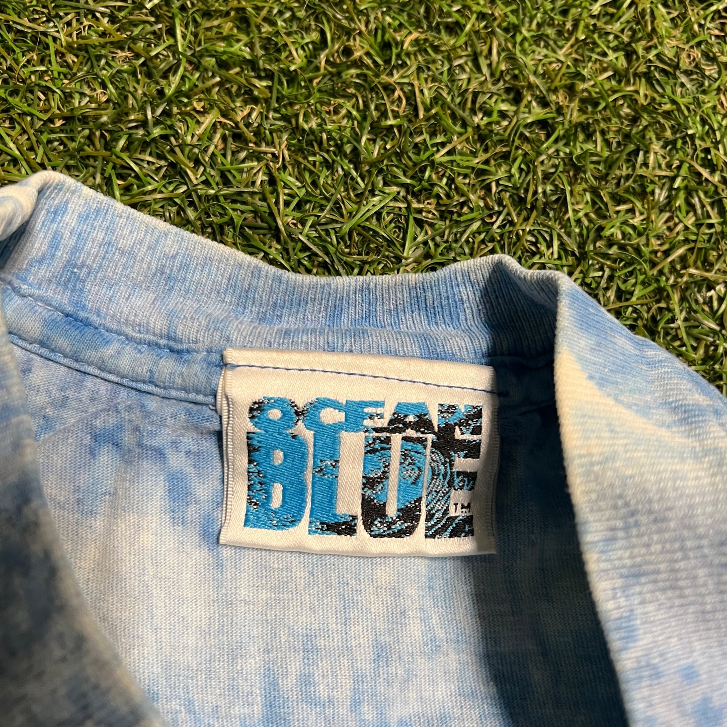 1990s Ocean Blue Tag Tie Dye Tee Size XL USED v15544