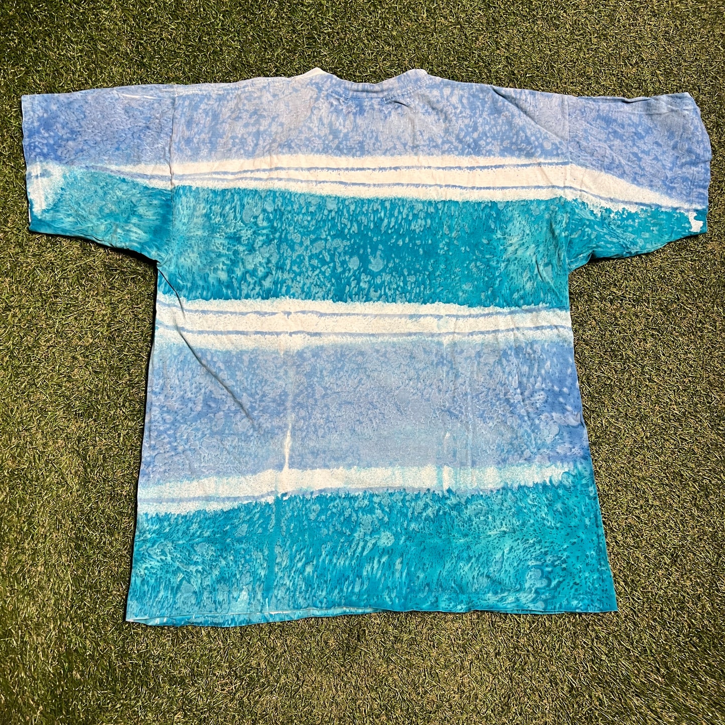 1990s Ocean Blue Tag Tie Dye Tee Size XL USED v15544