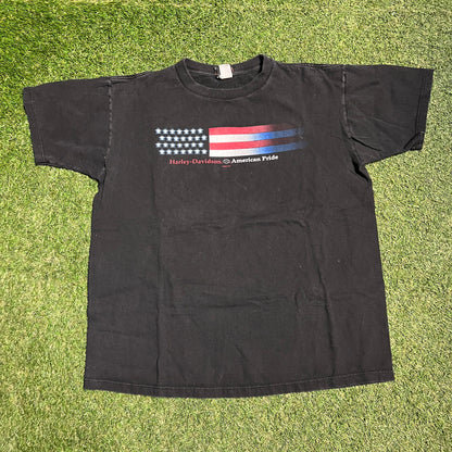 2002 Harley Davidson American Pride Black Tee Size XL USED v14423