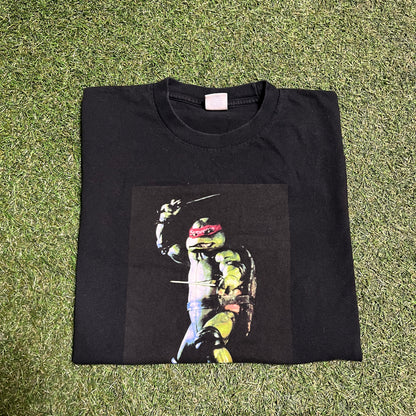 Supreme Rafael TMNT Black Tee Size Medium USED x12069