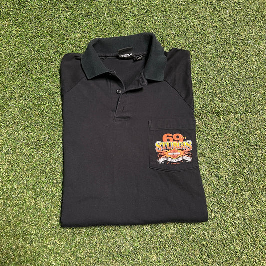 2009 Harley Davidson 69th Anniversary Polo w/ Flames Size Small USED v15571