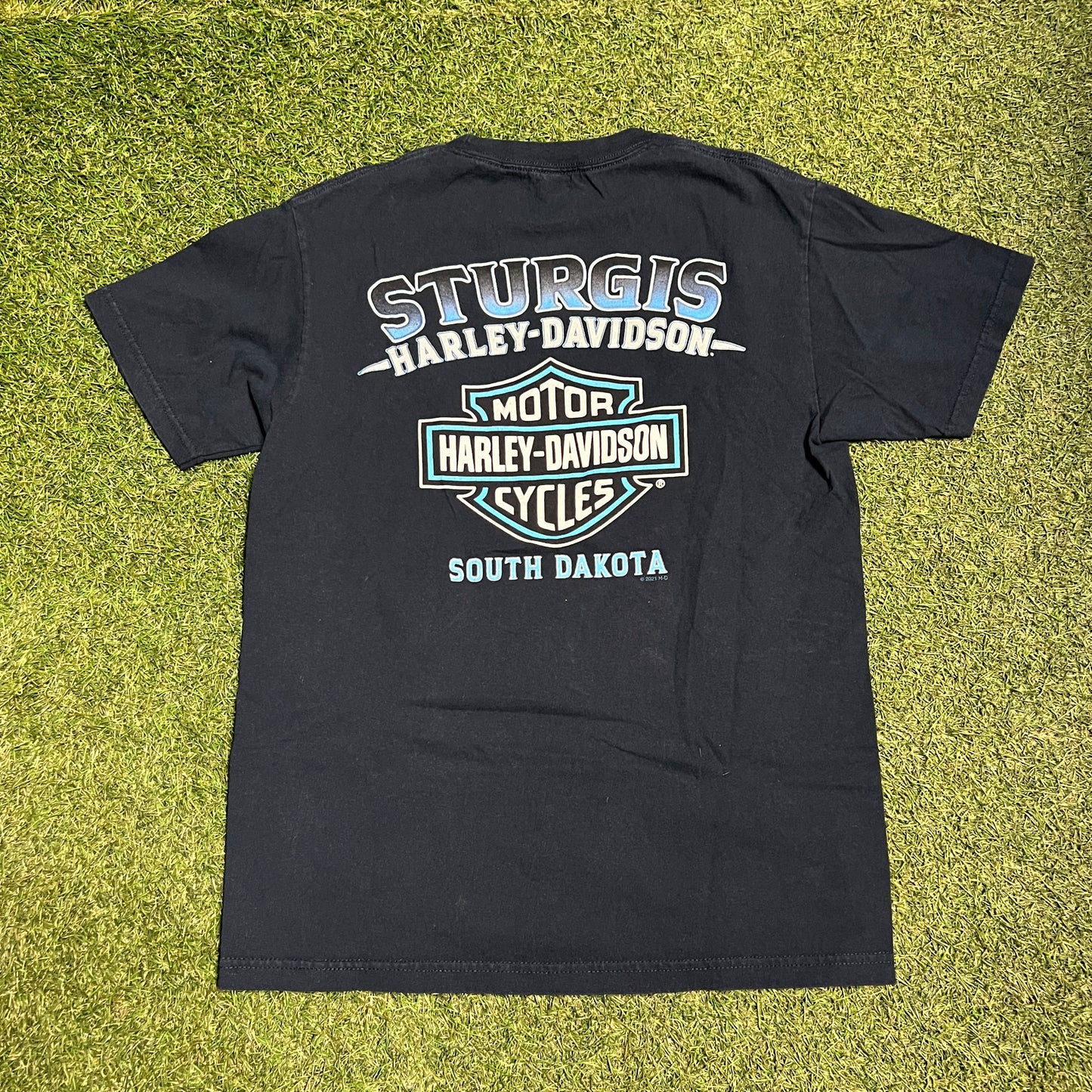 Harley Davidson 2021 Sturgis Wolf Blue Tee Size Medium USED v14469