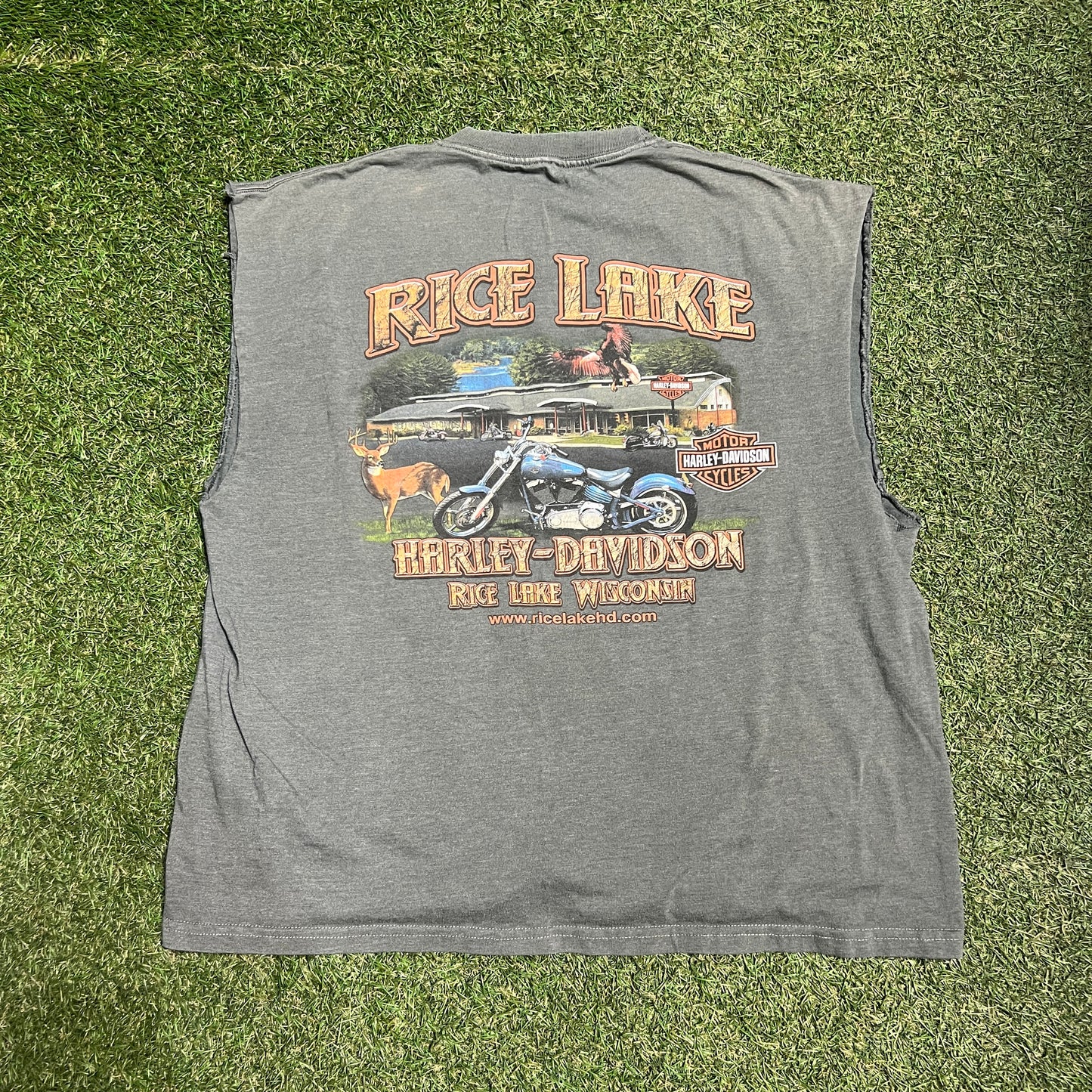 Harley Davidson 2009 Rice Lake Grey Tank Top Size Medium USED v14468