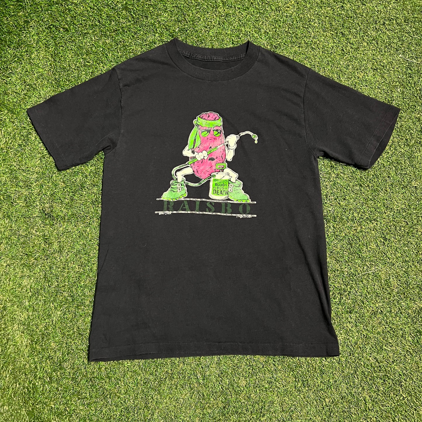 1987 "Raisbo" Art Black Tee Size Large USED v15560