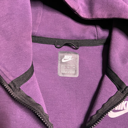 Nike tech purple color block zip up white logo Size Small USED v14494