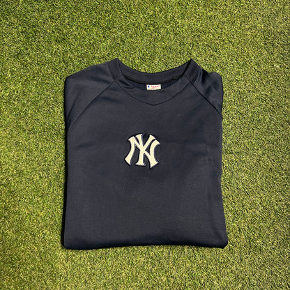 NY Yankees navy crewneck majestic tag Size XL USED v14490