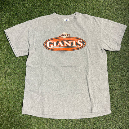 2000 San francisco giants tee grey logo athletic tag Size Large USED v14489