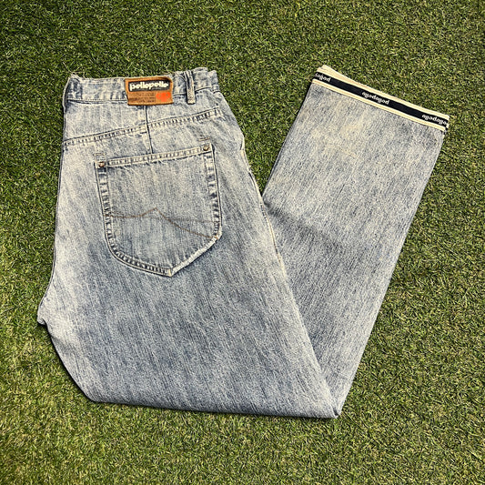 Y2K Pelle Pelle Light Wash Jeans Size 38x34 USED v15579