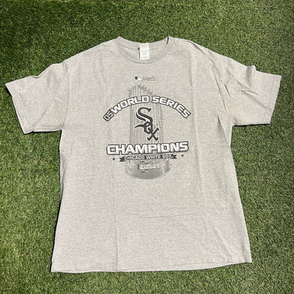 2005 chicago white sox world series champions tee grey Size XL USED v14483